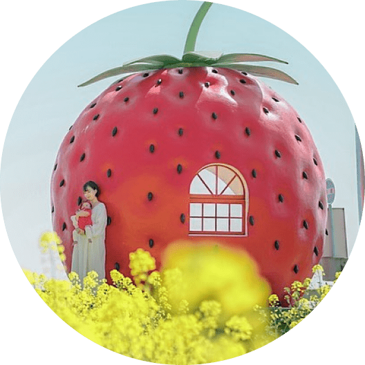 イチゴフルーツバス停フォトコン用コンテンツ画像